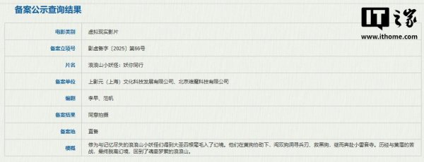 盈透科技 《浪浪山小妖怪：妖你同行》VR 电影立项